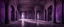 Placeholder: Hyper Realistic big dark hall of an abandoned haunted Indian Palace with decorated purple walls & pillars at night