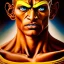 Placeholder: Ultra detailed fullbody Portrait in oil on canvas of Street Fighter- Dhalsim,extremely detailed digital painting,ultrarealistic skin,intense stare, extremely detailed face, crystal clear eyes, mystical colors ,perfectly centered image, perfect composition, rim light, beautiful lighting,masterpiece ,8k, stunning scene, raytracing, anatomically correct, in the style of Simon Bisley and Ohrai Noriyoshi and robert e howard and Steve Jung and frank frazetta.