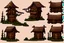 Placeholder: old Russian huts sprite sheet for 2d horizontal platformer