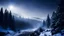 Placeholder: Valley,Night sky,fir forrest scenery,creek,valley,heavy mist,mist shadows,tree,nature,night,snow,fir tree,holy night