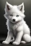 Placeholder: Create a description of an adorable, small white wolf cub. Highlight its fluffy fur, innocent eyes, and endearing features. Depict the charm and playfulness that make this little wolf so heartwarming. Share details about its surroundings, perhaps a forest glade or snowy landscape. What distinctive markings or features make it uniquely cute? Consider adding a touch of personality – is it curious, shy, or mischievous? Generate an image of this sweet, little white wolf that captures the essence of