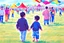 Placeholder: Once a father and son went to the kite flying festival.