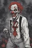 Placeholder: A portrait of a zombie clown in comic style