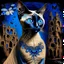 Placeholder: Starry night and Siamese cat, digital painting, fantasy, illustration, hyperdetailed, high definition, crisp quality, horror, dark, surreal, Weird, Tim Burton, creepy, Graphic novel, maximalist, Dr. Seuss, haunting, bizarre, frightening, Terry Gilliam, vintage, illustration