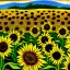 Placeholder: dibujo de un campo de girasoles con el estilo de Vincent van Gogh