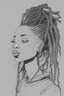 Placeholder: outline Illustration of black woman with locs for UX design portfolio