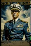 Placeholder: A movie oil coloured poster of an American navy officer looking up camera view for the whole body Michele Anglo style