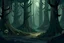 Placeholder: 2d game art assets, forest ,moody style, flat art, spooky