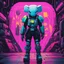 Placeholder: hectorlozano cyberpunk Kaws with an armored space