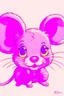 Placeholder: A drawing of a cute pink mouse with one bow on her head