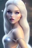 Placeholder: Snow white, beautiful, soft, smiling, straight and long blonde hair, dewy and shiny vibe, diamond crown, long fairy wings in the back