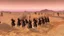 Placeholder: desert, comic style warriors from behind