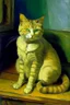 Placeholder: Portrait of a cat by Van Gogh