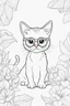 Placeholder: Outline art for cute coloring pages with cat with glasses, full body, white background, sketch style, only use outline, clean line art, no shadows and clear and well outlined.