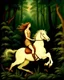 Placeholder: A centaur majestically galloping through the dense forest in the style of Camilla d'errica, fantastical landscape, soft strokes , mythology portrait, classic painting