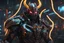 Placeholder: Cyber Machine in 4k realistic cg artstyle, demon lord them, neon details, full body, apocalypse, intricate details, highly detailed, high details, detailed portrait, masterpiece,ultra detailed,best quality