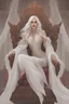 Placeholder: Beautiful white haired Vampire queen on her throne, drawing