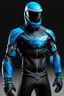 Placeholder: Surfshark's superhero costume combines a black, form-fitting bodysuit with a deep ocean-blue wetsuit-style jacket, featuring shark fin-like shoulder embellishments. White shark tooth designs adorn the arms and legs. His cowl resembles a shark's head, with a dark visor revealing his piercing blue eyes. The shark-themed utility belt, gloves, and boots complete the ensemble, along with a high-tech surfboard. The chest emblem is a stylized shark with dorsal fins reminiscent of Batman's bat symbol.