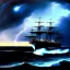 Placeholder: Drawing of 'Black Pearl Ship,Storm,lighting, Skull island', painting by Earl Norem, simon Bisley,frazetta,西嘛哒, evan lee, Vallejo,kelly oil on canvas, cinematic composition, extreme detail,fit full head inside picture,8k