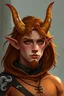 Placeholder: Young adult Orange tiefling with a goatee dnd