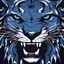 Placeholder: Logo showing the face of a blue fierce cougar