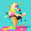 Placeholder: an ice cream in the style of kandinsky