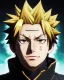 Placeholder: Detailed anime portrait of bakugo from my hero academia, gold hair and golden eyes, black suit, intricate details, full body portrait, keep head in frame, slight smile, black Japanese motif, concept art, highly detailed, digital painting, concept art, sharp focus, illustration, art by Yoji Shinkawa, WLOP and greg rutkowski and alphonse mucha and artgerm and yanjun Chen and Junji ito and Makoto Shinkai, HDR, octane render