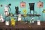 Placeholder: Happy cats sitting on a table :: industrial robotic cats, characters from machinarium pictoplasma, assemblage of naive art and les automatistes, by Alexander Jansson and Leo Lionni, a storybook illustration of a surrealist cat sculptures, cgsociety and behance contest winner