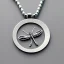 Placeholder: necklace with a simple, elegant design featuring a single, shimmering polyester in dragonfly pendant