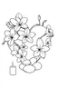 Placeholder: outline art for visually rich appealing heart in orchids plumeria rounded stones candles, ikebana style, coloring page for kids, white background, fit to page, only use outline, clean line art, no shadows, clear and well outlined