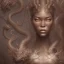 Placeholder: sango fantasy, fantasy magic, intricate, sharp focus, illustration, highly detailed, digital painting, concept art, matte, artgerm and paul lewin and kehinde wiley, masterpiece sexy lips Asian afro lips black African lady body Asian Dragon head silver bright rain lady outer space