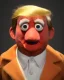 Placeholder: Waist up Portrait, Donald trump muppet, Sesame Street style, retro style, photo studio, unreal engine 5, god lights, ray tracing, RTX, lumen lighting, ultra detail, volumetric lighting, 3d.