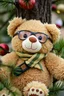Placeholder: ağacın arkasından aksesuarlı ted şirin ayı