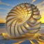 Placeholder: finely geometrical fractal shell, nautilus regular logarithmic spiral geometrically developed fibonacci, translucent, parametric architecture grasshopper, in the golden hour time greek island --v 5 --ar 5:8**