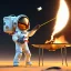 Placeholder: astronaut cooking marshmallows on barbecue from mars unreal engine 5, octan render