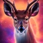 Placeholder: cerf, portrait, espace, galaxie, couleurs crépuscule