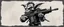 Placeholder: air brush 3d with pen outline, mongrel goblin gremlin holding uzi, charcoal border
