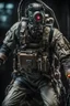 Placeholder: Mind Bending View.Photorealistic,Ultra Detailed, Close up Portrait .Gloomy,dark mode,Product photography, Ghost Buster unit, evil, dark arts,Dynamic Action Pose,Ghost BusterTabletop RPG Full-Figure Unit, Intricately painted by: Roman Lappat, Gritty Cyberpunk Aesthetics, Full figure, RPG Unit, [Biomechanical enhancements:1.4] and a critter , RPG Gritty Dystopian Cyberpunk Jungle,Imax Film ,hyperrealistic