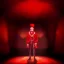 Placeholder: ultra-fine detailed circus ringmaster standing alone inside dark circus tent, garish red coat, desolate, dark circus, night circus, 1800s, chiaroscuro lighting , 8k UHD, matte painting, illustration, renaissance, artwork, high-quality, creepy, rocco, greg rutowski, howard lyon, alphonse mucha