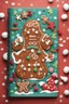 Placeholder: Create a bestselling notebook cover with a festive holiday theme. The design should feature a cheerful gingerbread motif and vibrant colors, evoking the warmth and joy of the season. Incorporate traditional holiday symbols for an eye-catching and must-have look during the holidays.