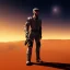 Placeholder: There is man in night on a desert looking at Sky