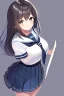 Placeholder: cute girl in school uniform