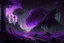 Placeholder: Intact & Functional Sci-fi Colony, Alien Planet Corrupted Forest, Dense Purple Fog, Dead Soil, Broken Roads ,Black Night Sky, Stars, Space, Distant Planets