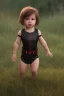 Placeholder: Black widow toddler, serious, full body, bokeh, hyper realistic