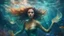 Placeholder: mermaid, beautiful eyes, dancing underwater, scales, double exposure, glare, sparkles, clear lines, detail, fine rendering, high resolution, 64K, photorealism, precise focus, digital painting,