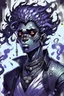 Placeholder: Male Air genasi fra d&d with black skin smoke some hair an Asian skin ghostly appearance with a Smokey undertone mork