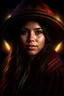 Placeholder: Digital art, high quality, digital masterpiece, natural illumination, spotlight, realistic, film style, beautiful, (1 Peruvian young woman wearing a peruvian poncho and a fedora:2.5), (Brown hair, braided:1.8), (beautiful face:1.8), cute, (Red Peruvian poncho with Peruvian patterns:1.5), (Dark fedora:1.5), (Peruvian valley at background:2)