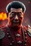 Placeholder: President Xi Jinping , red skin, scales, unreal engine 6, high detail, intricate, cinematic. photoshoot style, intricate, studio lighting, masterpiece , highly detailed, 8k, best quality, fire, smoke, dramatic,d,<lora:mshn:0.7>,<lyco:Warrior_Couture:0.5>,