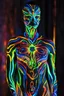 Placeholder: Body painting neons glowing in the dark and colorful details