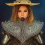 Placeholder: portrait,"Insanely detailed photograph of an armored mariachi warrior", intricate chainmail charo,colorful Sombrero,elegant cape, highly detailed D20, digital painting, artstation, concept art, smooth, sharp focus, illustration, art by artgerm and greg rutkowski and alphonse mucha, 8 k